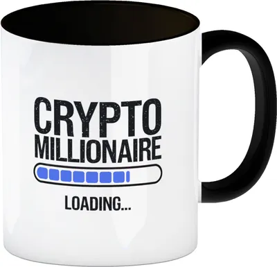 Produktbild von Crypto Millionaire loading Kaffeebecher in schwarz für Krypto-Enthusiasten
