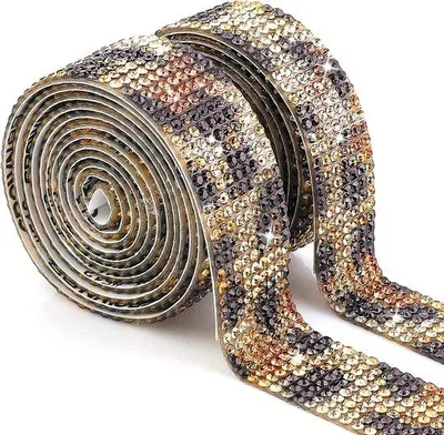 Produktbild von Rhinestoneneinfassende Stickerband für DIY-Verwendung - Selbstklebende Diamanten-Bänder für 2m - Bling-Tapes für Hochzeit und Geburtstag-Decorationszwecke