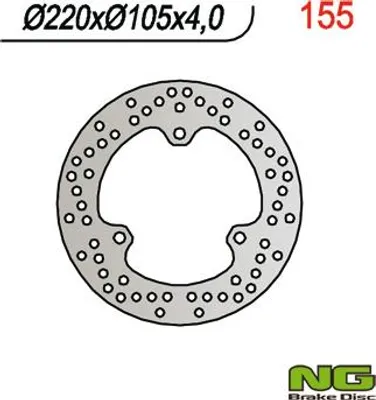 Productafbeelding van NG BRAKES remschijf rond, vast