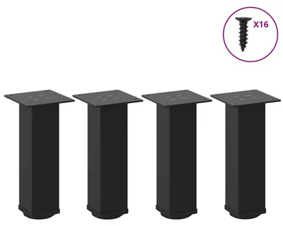 Image de Pieds de table basse 4 pcs. noir 42-44 cm acier