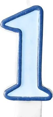 Produktbild von Geburtstagskerze Zahl 1, blau, 7cm