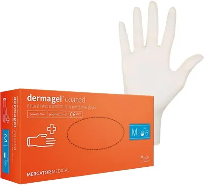 Produktbild von Jednorázové latexové zdravotnické rukavice Mercator DERMAGEL 100 ks RUKLAT_MERC_M