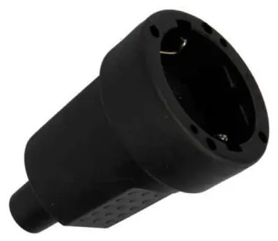 Zdjęcie produktu dla Wodoodporne gniazdo EDM - czarna guma - 16A - IP44 - R42103