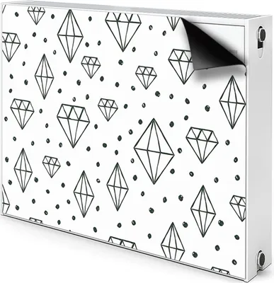 Produktbild von Magnet Heizkörper-Abdeckung Verkleidung Abdeckung Heizkörperabdeckung 90x60 cm  - Gezeichnete Diamanten