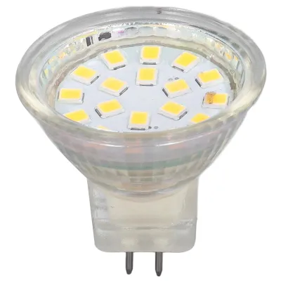 Obrázok produktu pre Sada 4 ks LED žiaroviek MR11 3 W, 300 lm – bodové žiarovky s 18 LED diódami a dvojkolíkovou päticou, studená biela farba, vhodné do obývacej izby a na osvetlenie exteriéru