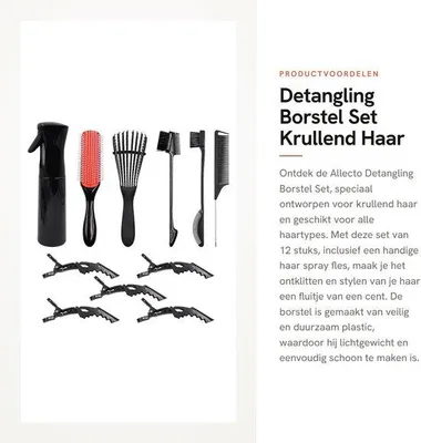 Productafbeelding van Detangling Borstel Set - 12 Stuks - Geschikt voor Krullend Haar - Lichtgewicht - Duurzaam Plastic - Voor Alle Haartypes - Haarkam