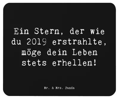 Produktbild von Mr. & Mrs. Panda Mouse Pad Spruch 2019 Geburtstag Stern - Schwarz - Geschenk, Freude, Mousepad, computer, notebook mauspad, Liebe, Glückwunsch, Geburtstagsgeschenk, Alter