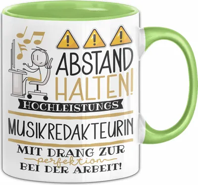 Produktbild von Musikredakteurin Tasse Geschenk Lustig Abstand Halten Hochleistungs-Musikredakteurin Mit Drang Zur Perfektion Bei Der Arbeit (Grün)