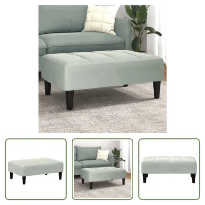 Produktbild von The Living Store Fußhocker Hellgrau 77x55x31 cm Samt
