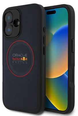 Zdjęcie produktu dla Red Bull Rbhmp16S24Puilvr Iphone 16 6.1 Hardcase Granatowy/Niebieski Skórzany Czerwony Pierścień Magsafe