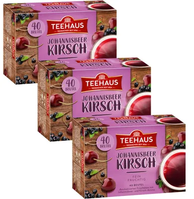 Produktbild von Teehaus Johannisbeer Kirsch Früchtetee fein fruchtig 90g 3er Pack