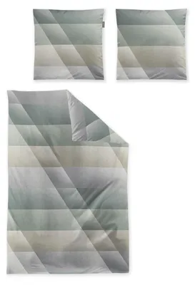 Produktbild von Irisette Mako Satin Bettwäsche Wave 8525-31 Streifen salbei 135x200