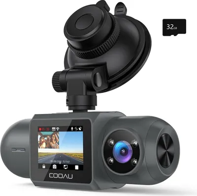 Produktbild von COOAU 4K Dashcam Auto 2.5K+ 1080P vorne innen, Autokamera mit Parküberwachung, Bewegungserkennung, Infrarot Nachtsicht, G-Sensor, Loop-Aufnahm, + 32GB