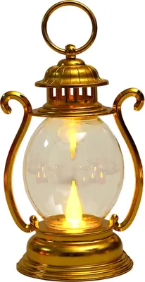 Produktbild von Elektronische LED-Kerzenlampe im Retro-Stil, langlebig, sicher, umweltfreundlich, dekorative Geschenklaterne mit einfachem Batteriewechsel, golden