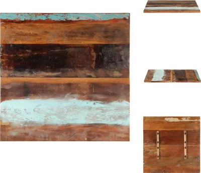 Image de vidaXL Plateau de table Carré 80x80 cm 25-27 mm Vieux bois massif - Plateaux de table