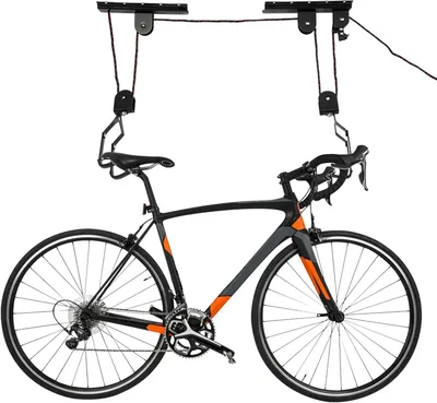 Productafbeelding van Fietslift, wandmontage, draagvermogen 60 kg, staal, ruimtebesparend voor in de garage