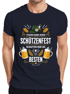 Zdjęcie produktu dla Koszulka męska "Schützenfest", motyw: "Schützenkönig", kolor: granatowy, rozmiar: S
