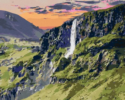 Produktbild von Zuty - Malen nach Zahlen - LANDSCHAFT UND WASSERFALL, 40x50 cm, ohne Keilrahmen