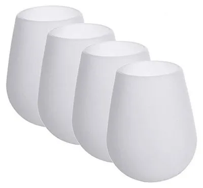 Imagen del producto de Juego de 4 copas de vino de silicona, resistentes a los golpes y aptas para lavavajillas