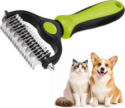 Image de Brosse pour animaux de compagnie, double face, avec 17 + 9 dents, en acier inoxydable, pour chiens et chats