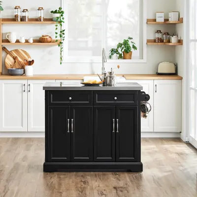 Immagine prodotto di Isola da cucina SoBuy con rotelle, carrello da cucina con piano di lavoro estraibile, carrello di servizio con cassetti, carrello bar per sala da pranzo, bancone per la colazione FKW71-II-SCH