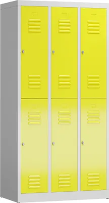Produktbild von Spind Garderobenschrank 6 Fächer doppelstöckig 1800 x 900 x 500 mm lichtgrau/zinkgelb X-520236