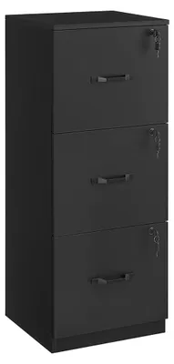 Obrázok produktu pre Skriňa na dokumenty, čierna – drevotrieska – 40 x 41 x 103 cm – 23 kg – nosnosť 50 kg