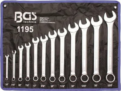 Produktbild von BGS 1195 Maulringschlüssel-Satz in Zollgrößen, 1/4" - 15/16", 12-tlg.