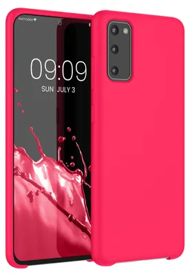 Produktbild von kwmobile Handyhülle für Samsung Galaxy S20 Hülle - Case Silikon - Kabelloses Laden - Schutzhülle Cover in Neon Pink