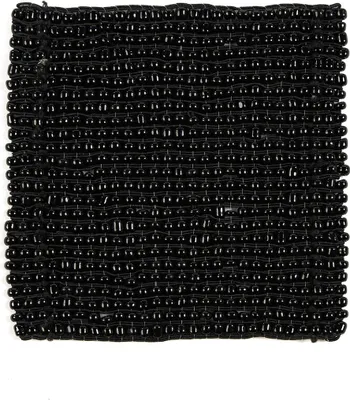 Image de Dessous de verre perles noir 11x11x1cm