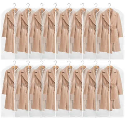 Image de Solidchoice - 16 housses de protection imperméables pour vêtements, avec fermeture éclair