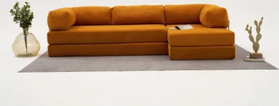 Immagine prodotto di Hanah Home, Comfort - Arancione, Divano ad angolo, Arancione, 100 % CHENILLE, 290 x 95 x 75 cm