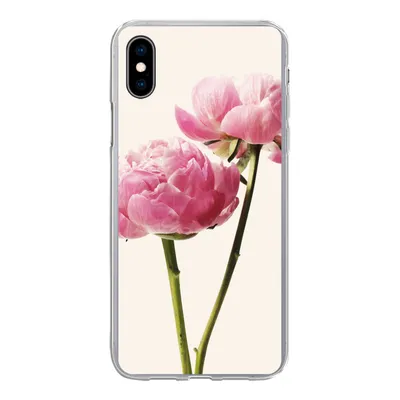 Produktbild von MuchoWow® Handyhülle Schutzhülle Hülle für iPhone Xs Blumen - Blüte - Rosa Silikon Softcase Handy Hülle - Handytasche