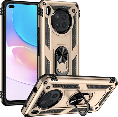 Produktbild von Honor 50 Lite Hülle, Dual Layer Robust Militäre Schutzhülle mit Ringhalterung Ständer für Honor 50 Lite Gold