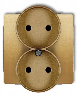 Produktbild von Karlik DECO Doppelsteckdose Unterputz Gold 2x2P 29DGPRSO-2p