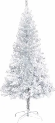 Produktbild von vidaXL Künstlicher Weihnachtsbaum Beleuchtung & Kugeln Silber 150 cm