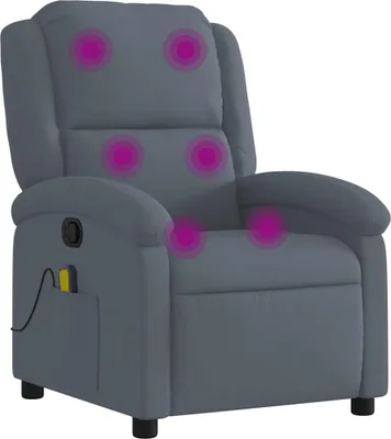 Produktbild von vidaXL Massagesessel Dunkelgrau Samt