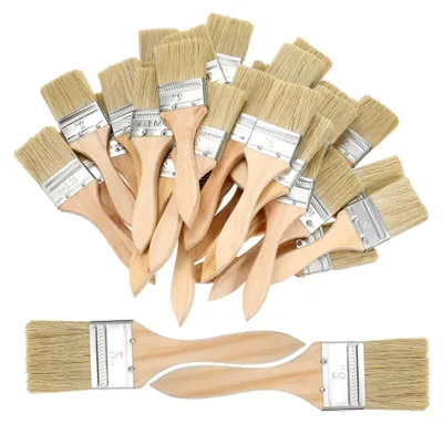 Produktbild von 30-teiliges Malerpinselset mit flachen Holzgriffen für präzises Lackieren