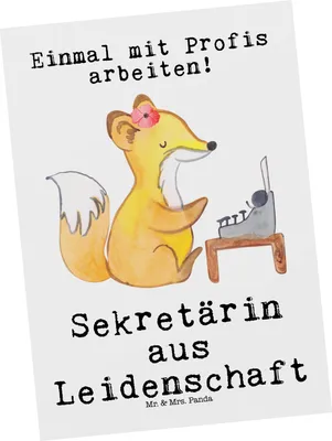 Produktbild von Mr. & Mrs. Panda Postkarte Sekretärin Leidenschaft - Weiß - Geschenk, Postkarten, Grußkarte, Ansichtskarte, einzelkarte, kunstkarte