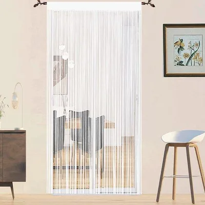 Produktbild von Unyqoos® Insektenschutz-Türvorhang – 90×200 cm, Weiß, 1 Stück | Fliegenschutz für Innen & Außen, dekorativer zuschneidbarer Raumteiler