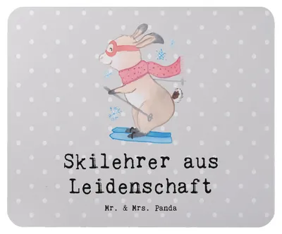 Produktbild von Mr. & Mrs. Panda Mouse Pad Skilehrer Leidenschaft - Grau Pastell - Geschenk, Mauspad, computer, mousematte, pc, Mousepad
