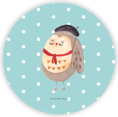 Produktbild von Mr. & Mrs. Panda magnet Eule Frankreich - Türkis Pastell - Geschenk, rundmagnet, Stolz, La Vie Est Belle, Magnetknopf, für magnettafel, kühlschrank, Kühlschrankmagnet