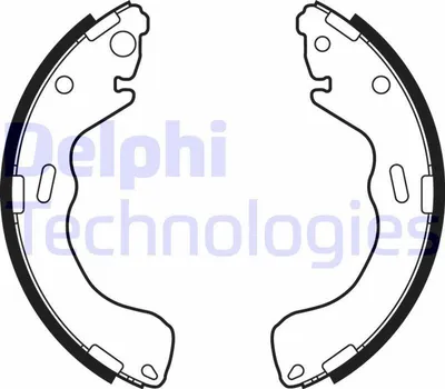 Produktbild von DELPHI Bremsbackensatz Trommelbremse Hinten für FORD MAVERICK 229mm LS1879