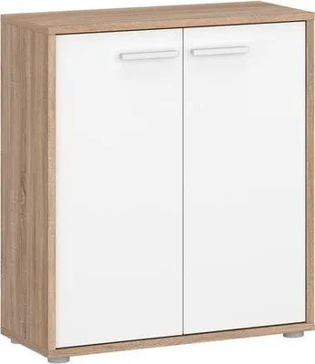 Produktbild von Kommode Komi 2D aus Laminat und Kunststoff, 2-türig, 1 Regal, 70x60x30 cm