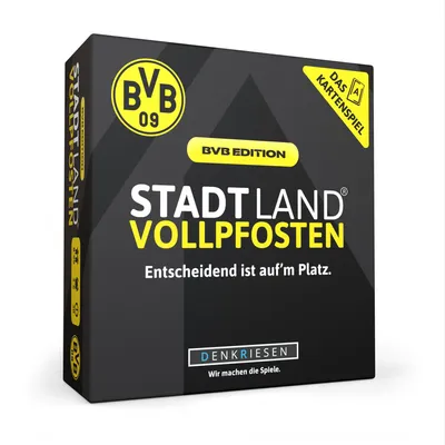 Produktbild von Stadt Land Vollpfosten® BVB Edition – "Entscheidend ist auf'm Platz." | Das Kartenspiel