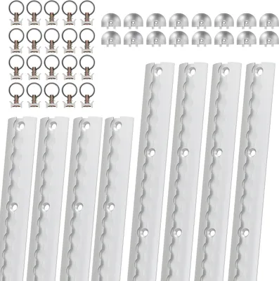 Immagine prodotto di Hengda 8x binari di fissaggio per linee aeree, fissaggio per il trasporto, binario in alluminio leggero, con occhiello di fissaggio, set di fissaggio del carico