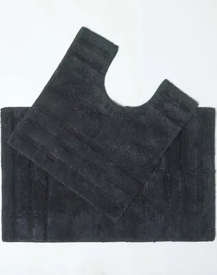 Produktbild von HOMESCAPES Badematten Set 2tlg Spa Surpreme Schwarz