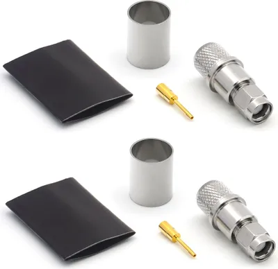 Obrázok produktu pre Krimpovací konektor RP-SMA pre LMR400 Belden 9913 RG8, pozlátený (balenie 2 ks)
