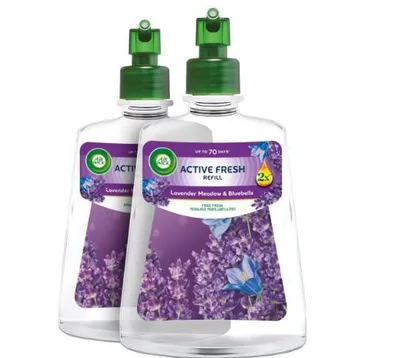 Produktbild von Air Wick Active Fresh Lavendelfeld und Glockenblume Nachfüllpackung für automatische Lufterfrischer 2x228ml