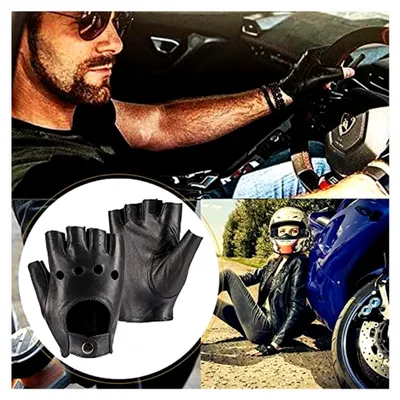 Produktbild von Fingerlose Herren Halbhandschuhe aus Leder